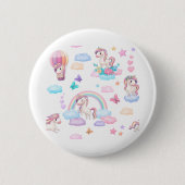 Unicorns Ronde Button 5,7 Cm (Voorkant)