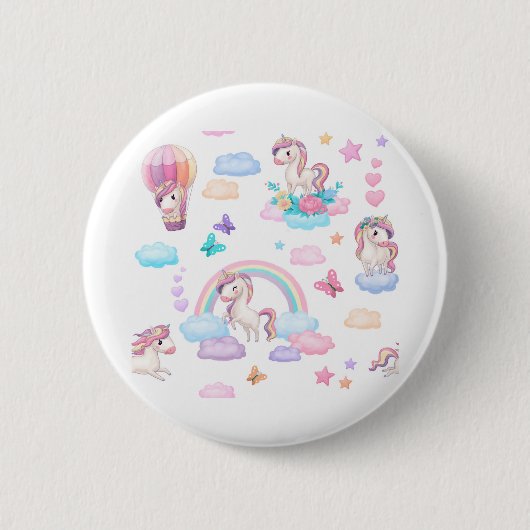 Unicorns Ronde Button 5,7 Cm (Voorkant)
