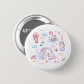 Unicorns Ronde Button 5,7 Cm (Voorkant /achterkant)
