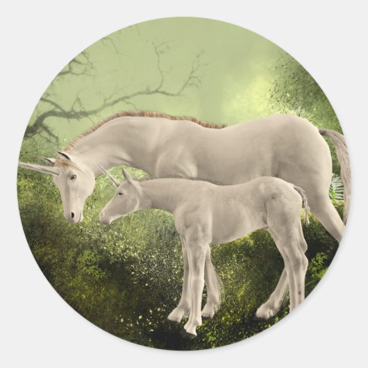 Unicorns Ronde Sticker (Voorkant)