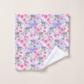 Unicorns & Rozen Patroon Bad Handdoek (Wasdoekje)