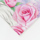 Unicorns & Rozen Patroon Fleece Deken (Hoek)