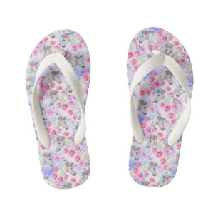 Unicorns & Rozen Patroon Kinder Teenslippers