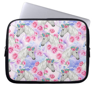 Unicorns & Rozen Patroon Laptop Sleeve