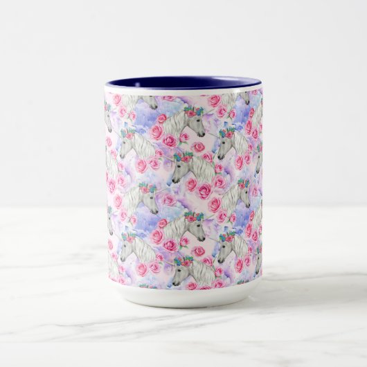 Unicorns & Rozen Patroon Mok (Midden)