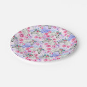 Unicorns & Rozen Patroon Papieren Bordje (Gekanteld)