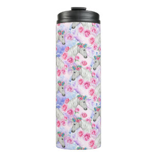 Unicorns & Rozen Patroon Thermosbeker