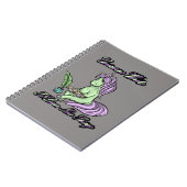 Unicorns schrijven om nieuwe dingen te leren spira notitieboek (Linkerzijde)