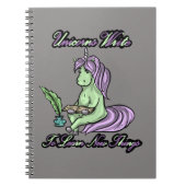 Unicorns schrijven om nieuwe dingen te leren spira notitieboek (Voorkant)