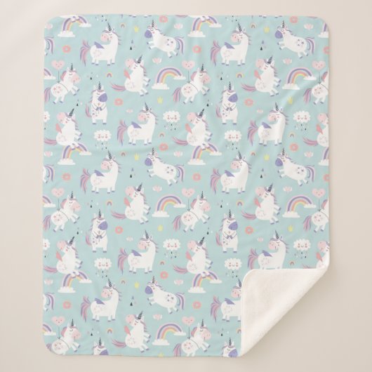 Unicorns Sherpa Blanket Deken (Voorkant)
