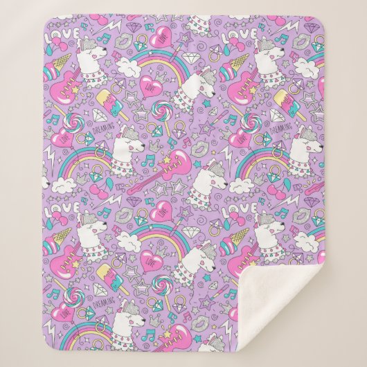 Unicorns Sherpa Blanket Sherpa Deken (Voorkant)