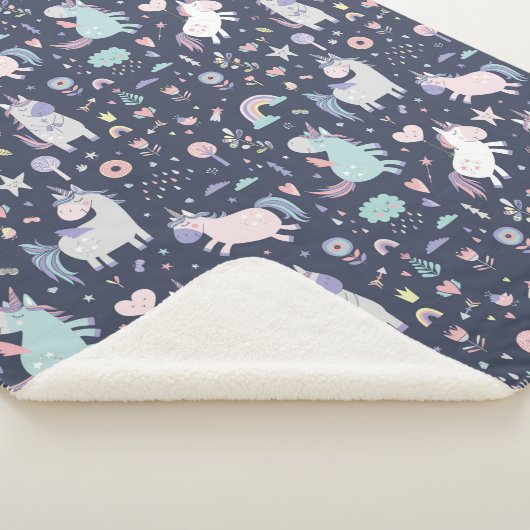 Unicorns Sherpa Blanket Sherpa Deken (3/4)