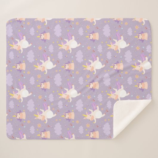 Unicorns Sherpa Deken (Voorkant (horizontaal))