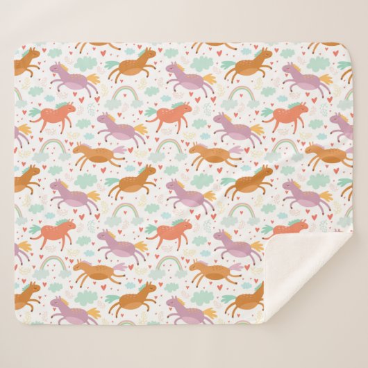 Unicorns Sherpa Deken (Voorkant (horizontaal))