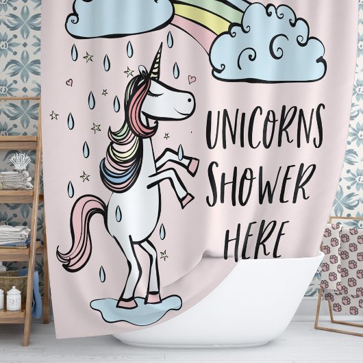 Unicorns Shower Hier Shower Curtain Douchegordijn