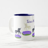 Unicorns Sweet Donuts Art Tweekleurige Koffiemok (Voorkant links)