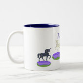 Unicorns Sweet Donuts Art Tweekleurige Koffiemok (Links)