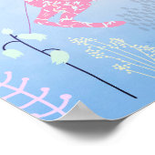 Unicorn's verjaardagsfeestje bedrukbaar poster (Hoek)