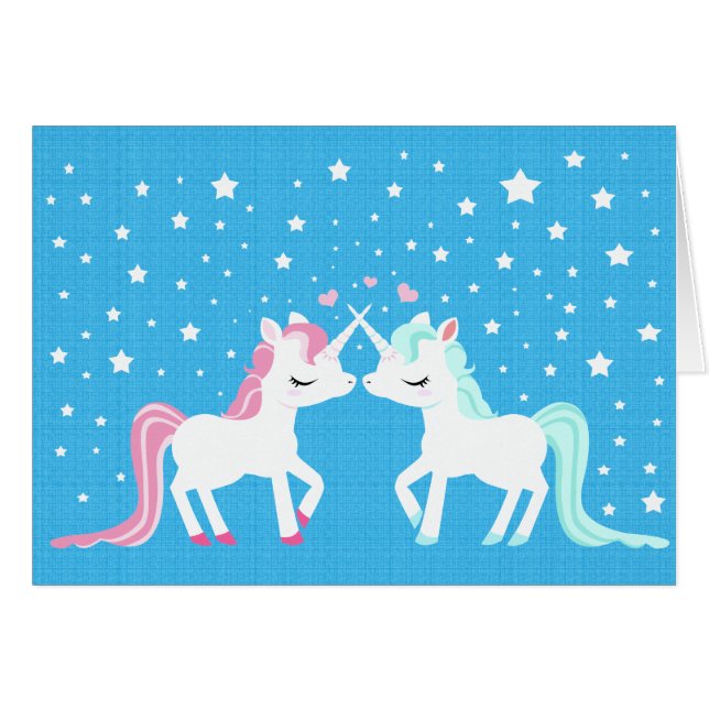 Unicorns verlichte blanco kaart (Voorkant Horizontaal)