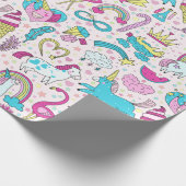 Unicorns Verpakkingspapier Cadeaupapier (Hoek)