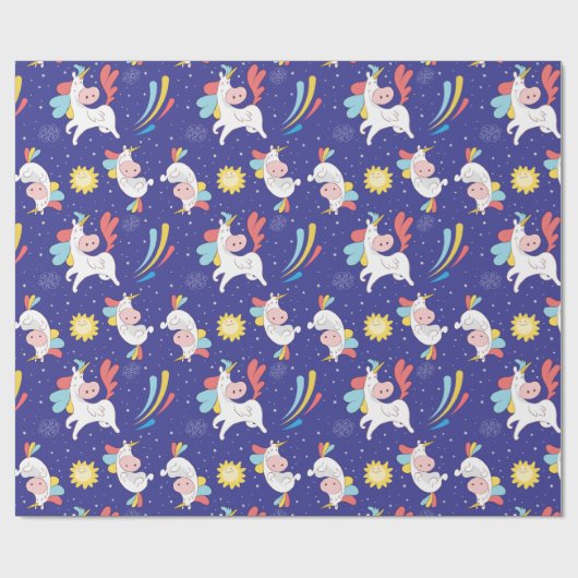 Unicorns Verpakkingspapier Cadeaupapier (Vlak)
