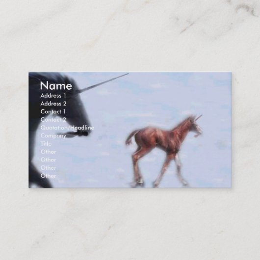 Unicorns Visitekaartje (Voorkant)