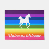 Unicorns Welcome Rainbow Deurmat (Voorkant)