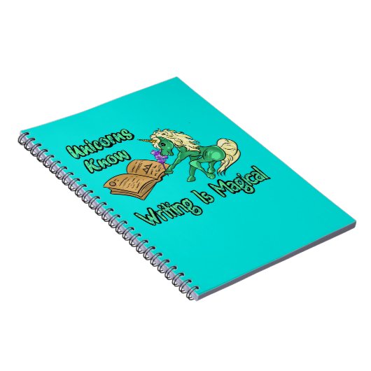 Unicorns weten dat schrijven Magisch is Notitieboek (Rechterzijde)