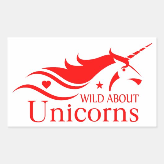 Unicorns, Wilde Over Unicorns, Unicorn Rechthoekige Sticker (Voorkant)