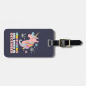 Unicorns worden geboren in december 2010, meisje bagagelabel (Voorkant horizontaal)