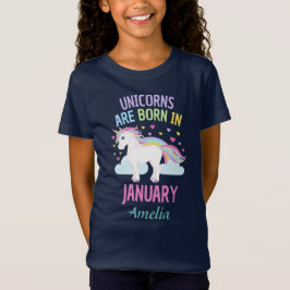 Unicorns worden geboren in januari t-shirt