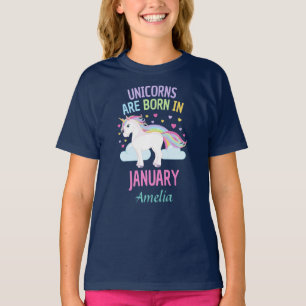Unicorns worden geboren in januari t-shirt