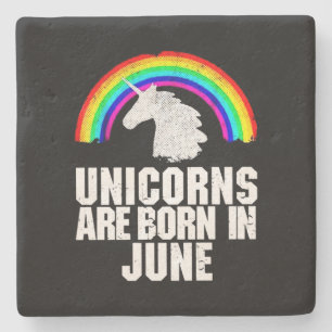 Unicorns worden geboren in juni stenen onderzetter