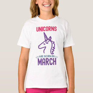 Unicorns worden geboren in maart t-shirt