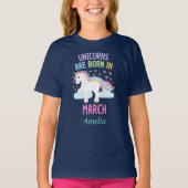 Unicorns worden geboren in maart t-shirt (Voorkant)