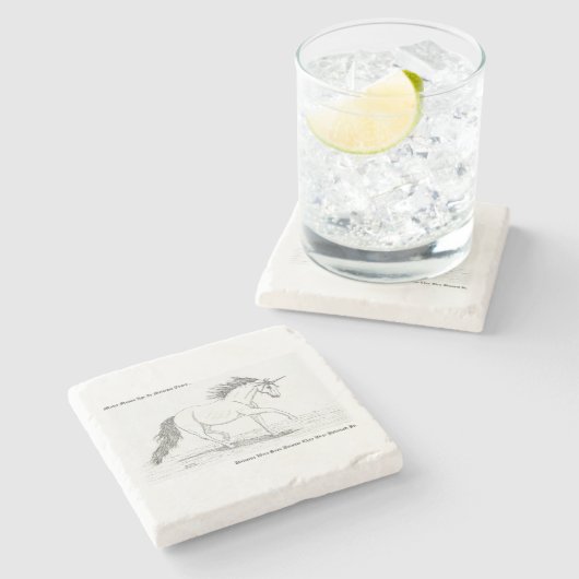 Unicorns zijn echt stenen onderzetter (Zijkant)