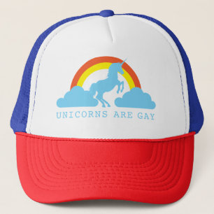 Unicorns zijn Gay met regenboog op Trucker Hat Pet