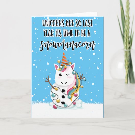 unicorns zijn vorig jaar zo grappige kerst kaart (Voorkant)