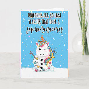 unicorns zijn vorig jaar zo grappige kerst kaart