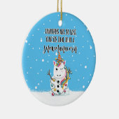 unicorns zijn vorig jaar zo grappige kerst keramisch ornament (Rechts)