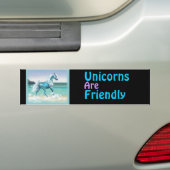 Unicorns zijn vriendelijk bumpersticker (Op auto)