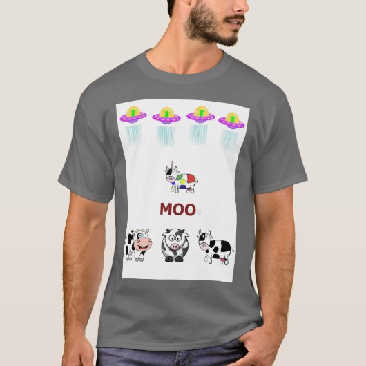 Unicow/koeien, ruimteschip, UFO, schattig T-shirt (Voorkant)