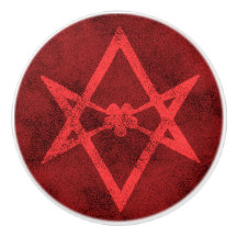 Unicursal hexagram (rood getextureerd)