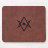 Unicursal Hexagram Thelemisch Symbool op rood lede Muismat (Voorkant)