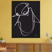 Unicursal Penguin beroemd gemaakt door Tim Ozman Canvas Afdruk (Insitu (Woonkamer))