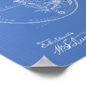 Unicycle 1894 Patent Art Blueprint Poster (Hoek)