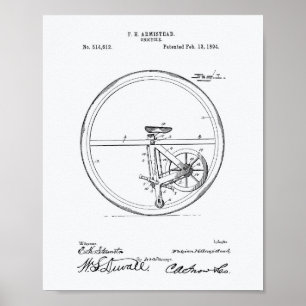Unicycle 1894 Whitepaper over patenten Poster