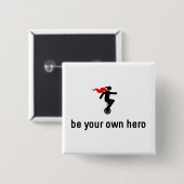 Unicycle Hero Vierkante Button 5,1 Cm (Voorkant /achterkant)