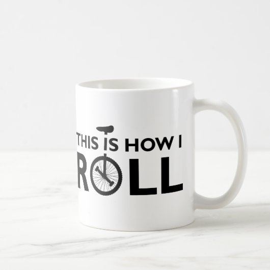 Unicycle hoe ik Funny Mug kan rollen Koffiemok (Rechts)