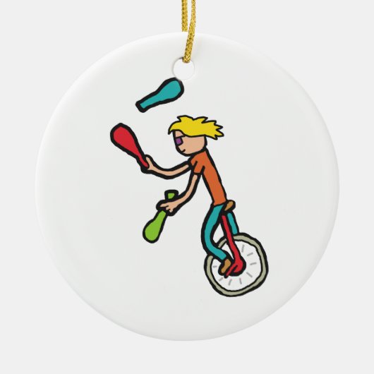 Unicycle Keramisch Ornament (Voorkant)